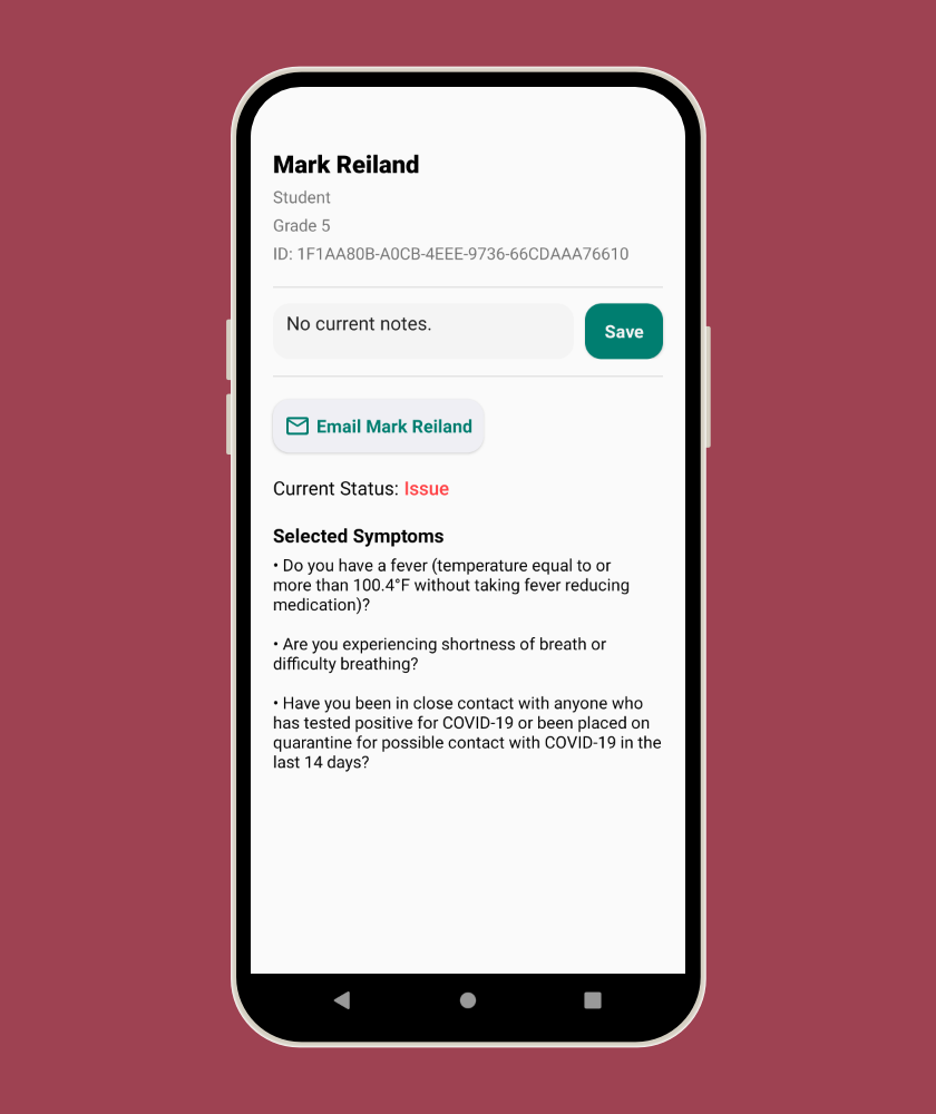 Viewing someone's profile in the admin dashboard.